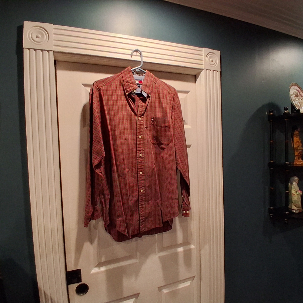 Tommy Hilfiger Red Casual Button Down Shirt